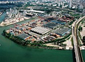 Vue aérienne du port de Gennevilliers